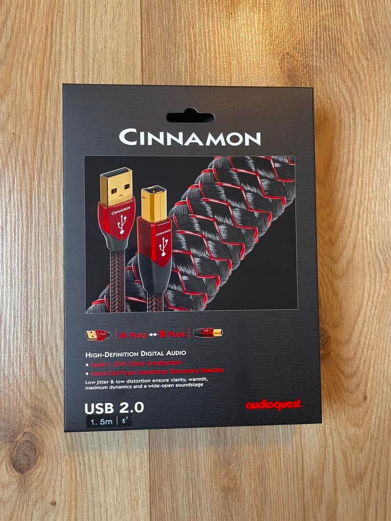 AudioQuest Cinnamon USB 2.0 kabel  -1.5mtr, Audio, Tv en Foto, Audiokabels en Televisiekabels, Ophalen of Verzenden, Zo goed als nieuw