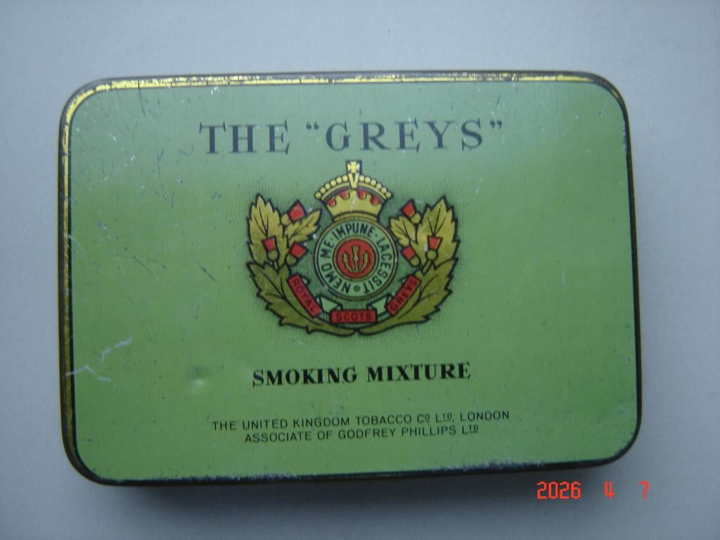 THE "GREYS" Smoking Mixture, fraai oud Blik., Verzamelen, Blikken, Ophalen of Verzenden, Gebruikt, Overige, Overige merken