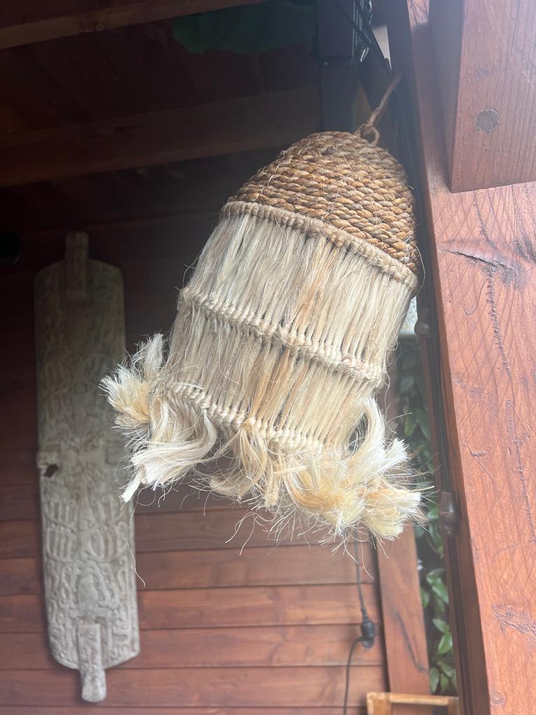 Lampenkap Bali van bananenblad touw Ibiza hanglamp, Overige materialen, Verburgt Vintage, Boho Ibiza Bali Indonesie, Nieuw