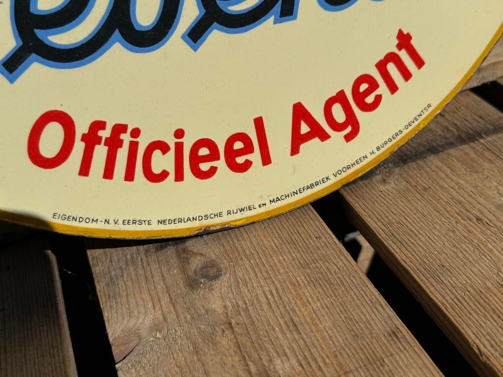 Vintage Emaille Bord Burgers Deventer Officieel Agent, Ophalen