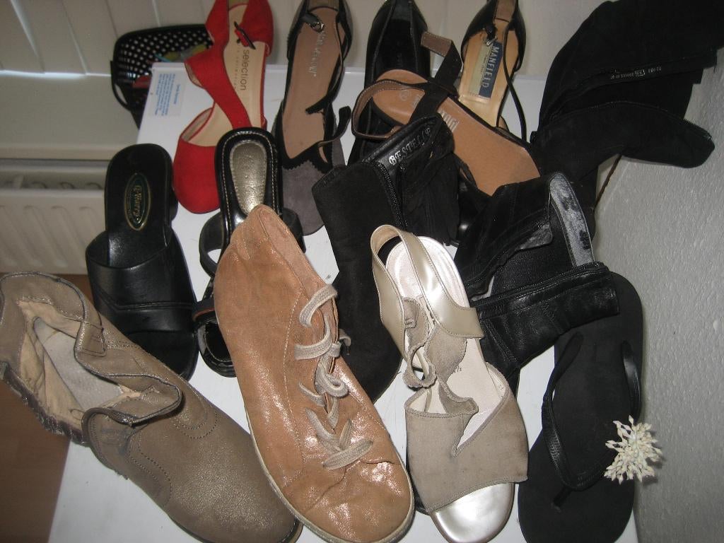 partij schoenen laarsjes, Verzenden, Gedragen, Zwart