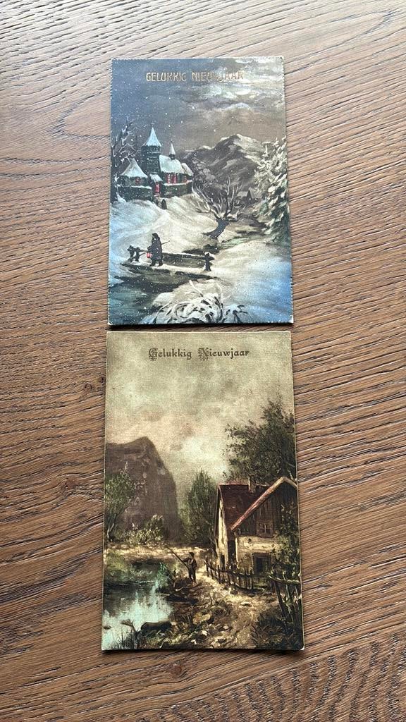 Nieuwjaar. 2 prachtige nieuwjaarskaarten (1VIENNE), Ophalen of Verzenden, Voor 1920, Feest(dag)