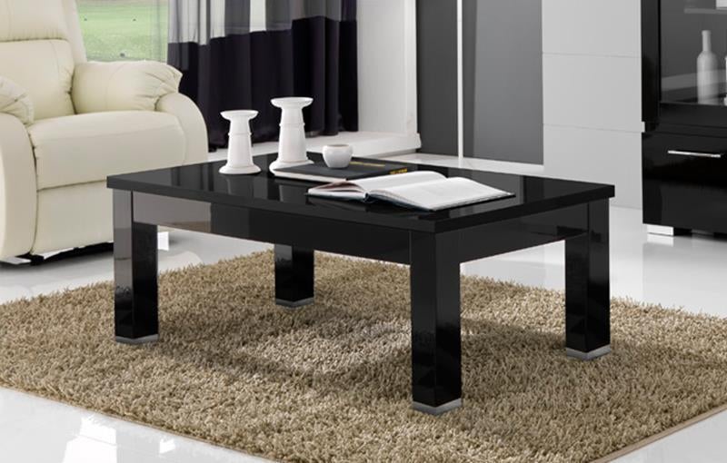 zwart wit Salontafel hoogglans Op voorraad-sale, Nieuw, Minder dan 50 cm, Rechthoekig, 50 tot 100 cm