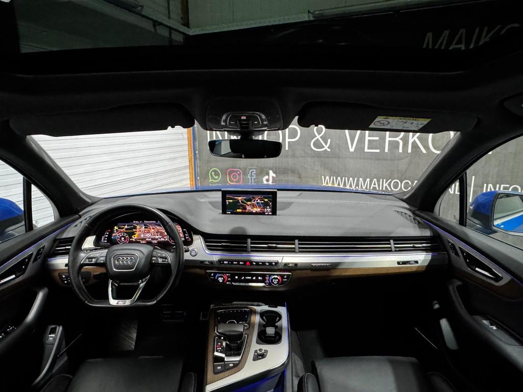 Audi Q7 3.0 TFSI quattro Pro 3x S LINE|PANO|360 Camera|lucht, Auto's, Audi, Automaat, Gebruikt, 2995 cc, Blauw
