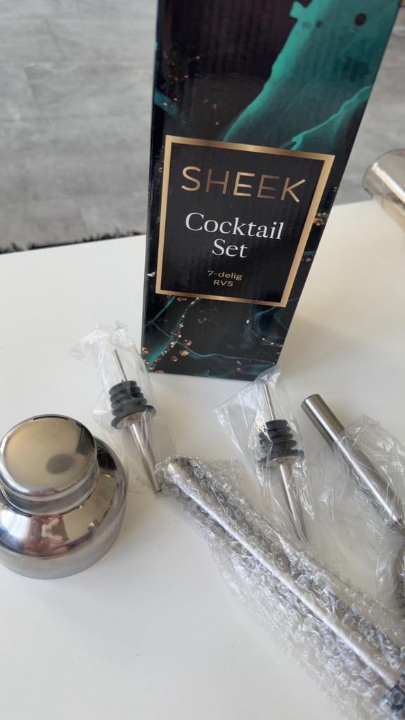 SHEEK Cocktail maker Set 7-delig RVS - Nieuw in doos, Overige typen, Ophalen of Verzenden, Metaal, Overige merken
