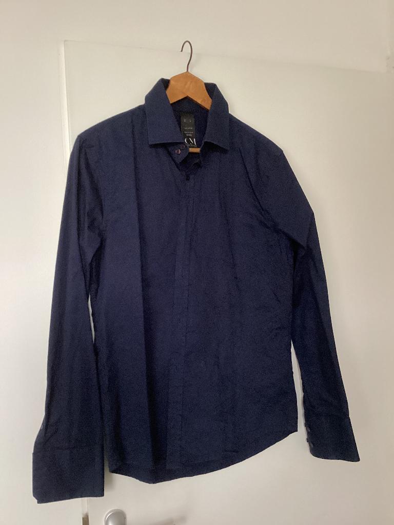 Cold Method donkerblauw overhemd maat M, Kleding | Heren, Cold method, Blauw, Gedragen, Halswijdte 39/40 (M)