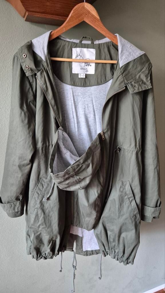 Leger groene parka draagjas mamajas mt 44 merk Esmara, Overige typen, Maat 42/44 (L), Gedragen, Groen
