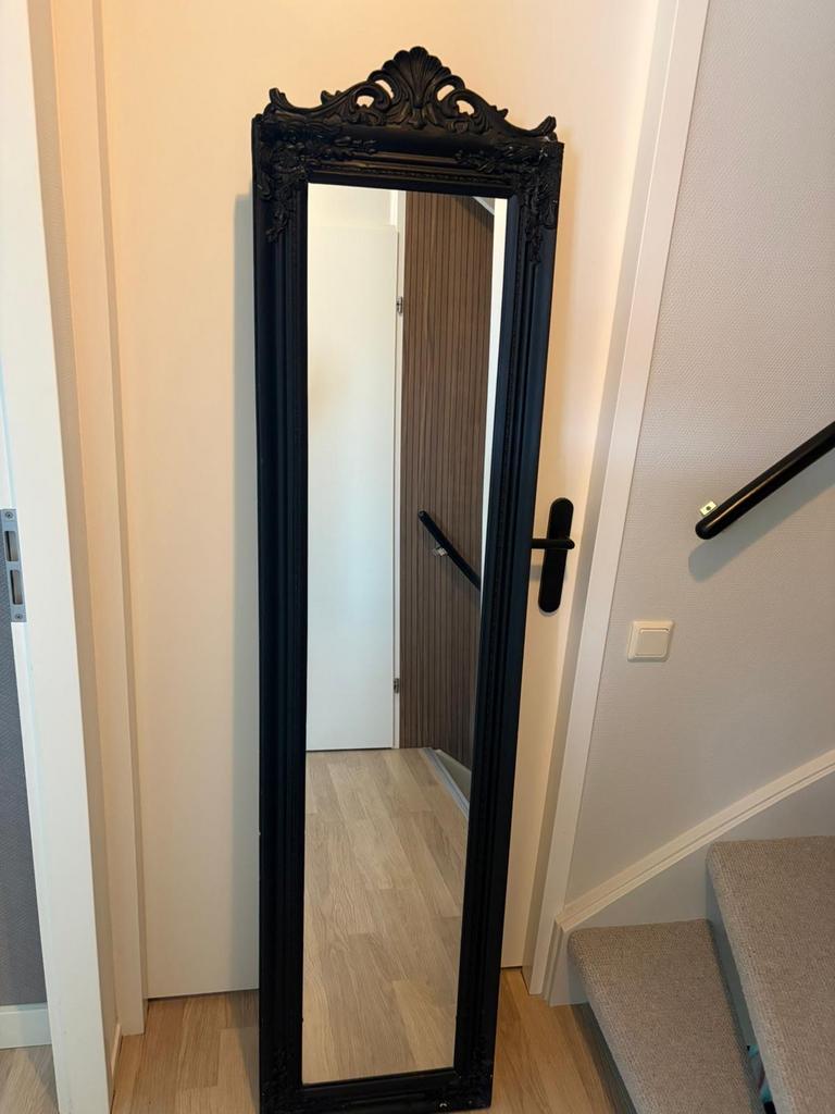 Staande spiegel zwart barok stijl, Huis en Inrichting, Woonaccessoires | Spiegels, Ophalen, Minder dan 50 cm, Gebruikt, 150 tot 200 cm
