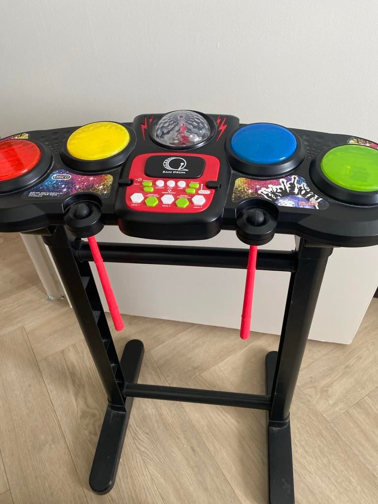 Kinder drumstel met licht & geluid, Muziek en Instrumenten, Ophalen, Gebruikt, Overige merken, Elektronisch