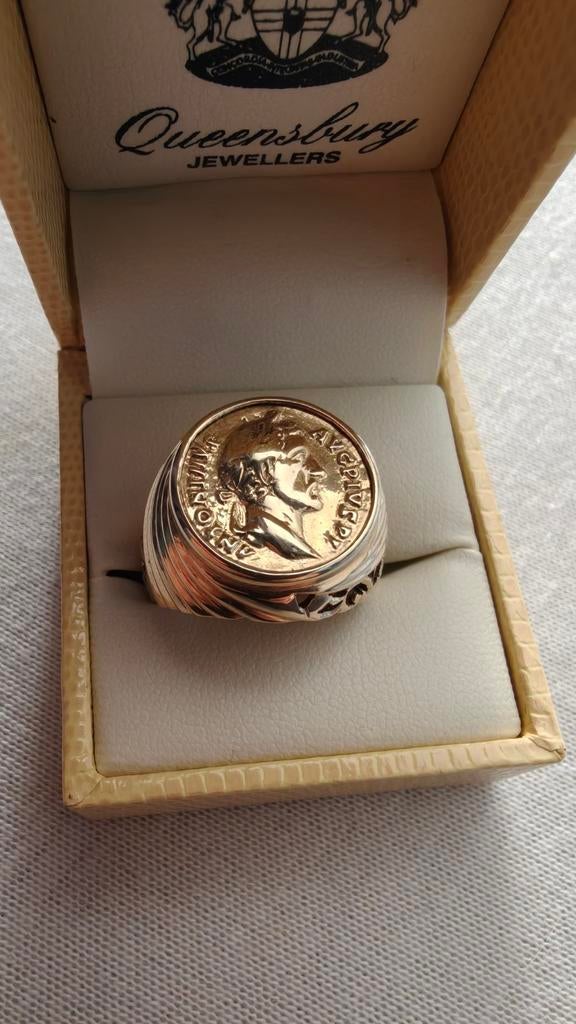 Romeinse heren ring 14 karaat goud 14,5 gram, Gebruikt, 20 of groter, Heer, Ophalen of Verzenden