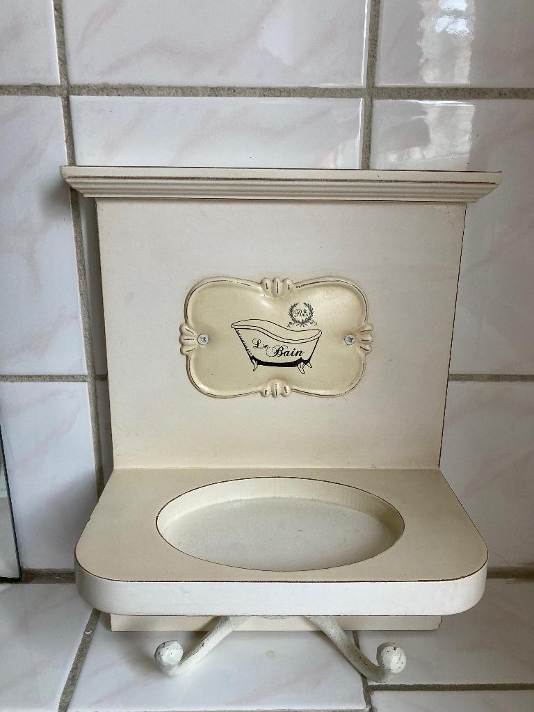 Frans  zeepbakje met handdoekhaakjes vintage, Ophalen of Verzenden