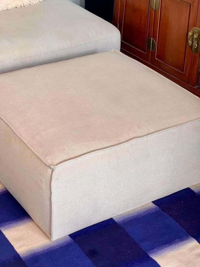 Westwing Lennon poef voetenbank hocker - goede staat!, Ophalen, Vierkant, 75 tot 100 cm, Zo goed als nieuw