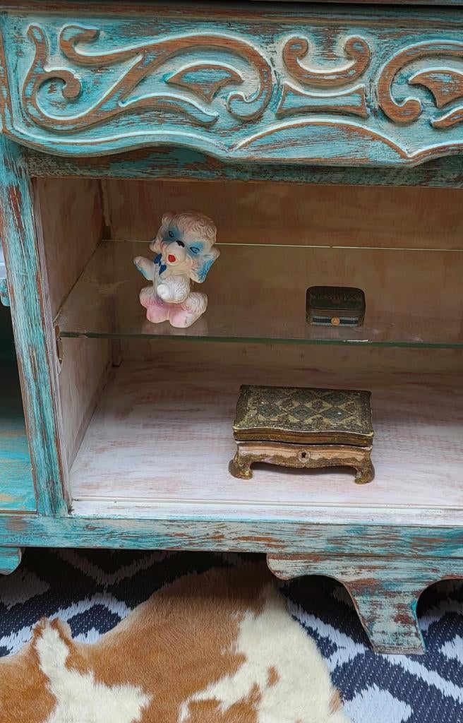 Shabby/Ibiza/Beachlook/Kastje/Vitrinekastje/Drankkastje, Ophalen of Verzenden