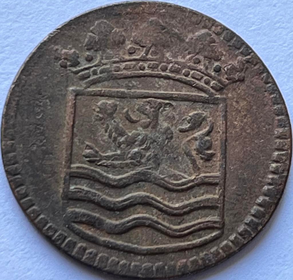 Nette VOC duit Zeeland 1744, Ophalen of Verzenden, Vóór koninkrijk, Overige waardes, Losse munt