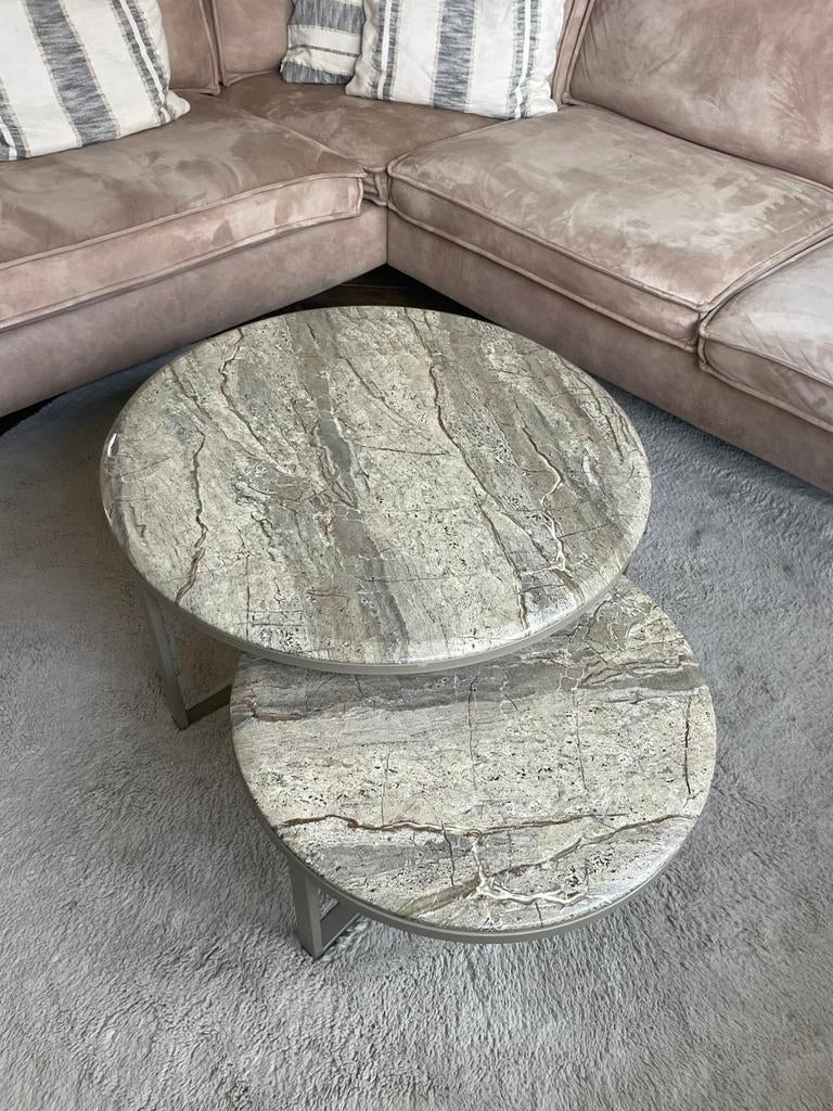 Salontafelset Belmonte, Ophalen, 50 tot 100 cm, Overige materialen, Rond