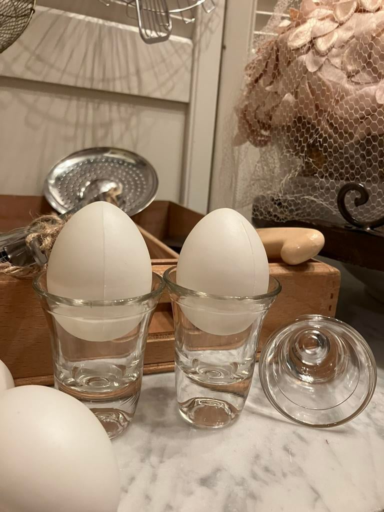 Antiek kristallen borrelglaasjes - eierdopjes Floris Meydam, Antiek en Kunst, Antiek | Glas en Kristal, Ophalen of Verzenden