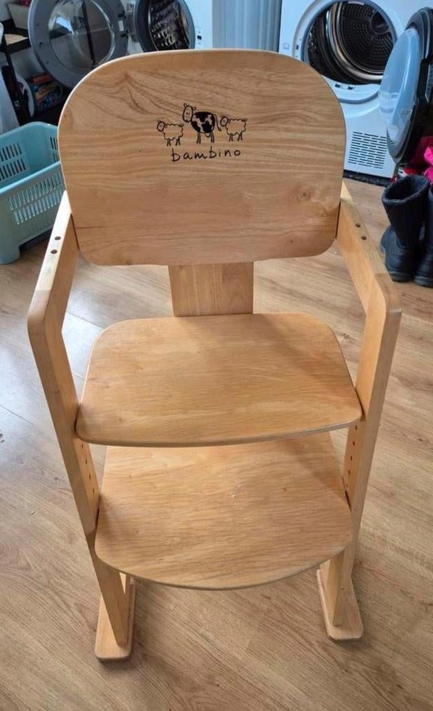 Bambino houten kinderstoel - Meegroeistoel, Kinderen en Baby's, Ophalen, Gebruikt, Meegroeistoel, Afneembaar eetblad