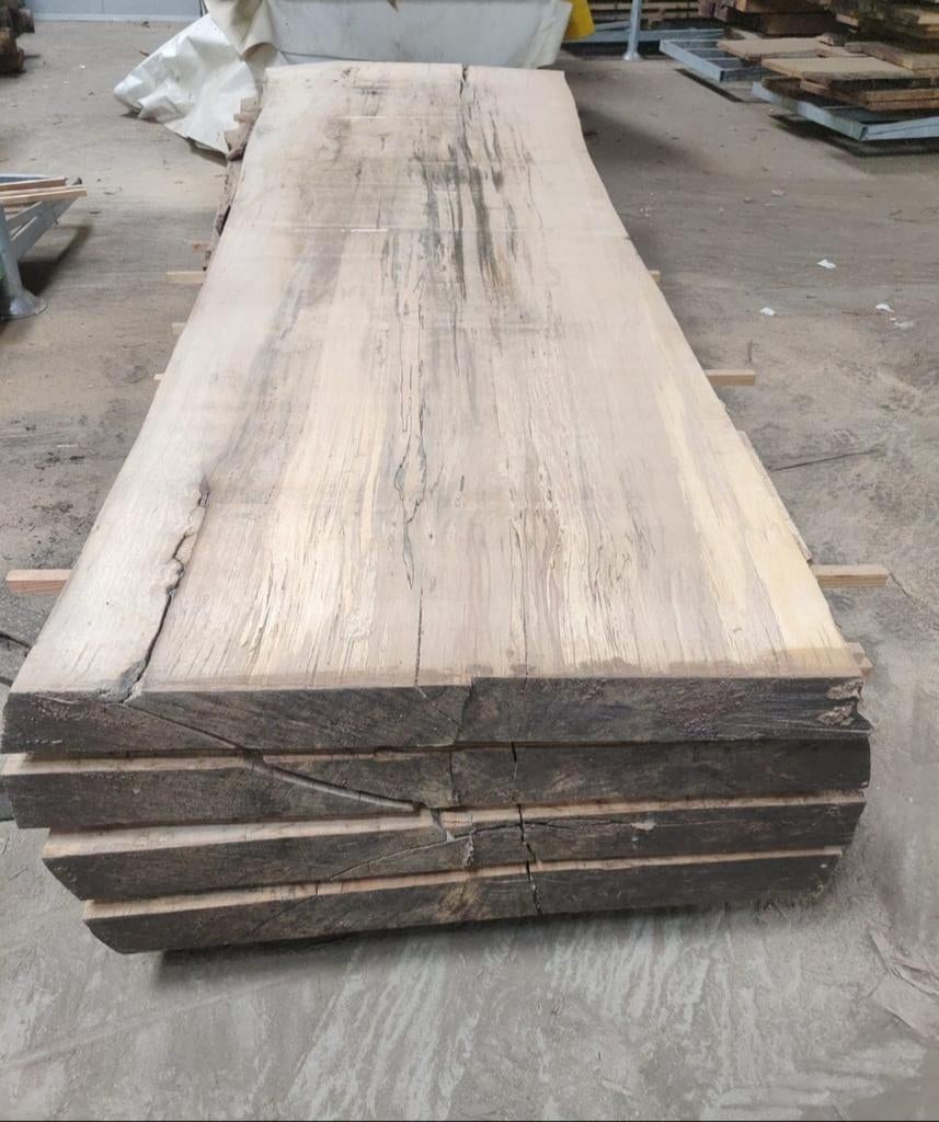 Massief beuken planken schaaldelen boomstamtafel tafel, Tuin en Terras, Ophalen of Verzenden, Nieuw, 250 cm of meer, Planken