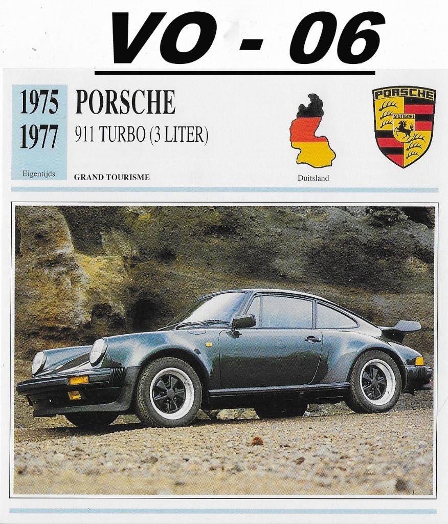 VO6 Autokaart Porsche 911 Turbo 3 liter ( 1975- 1977 ), Ophalen of Verzenden, Zo goed als nieuw, Auto's