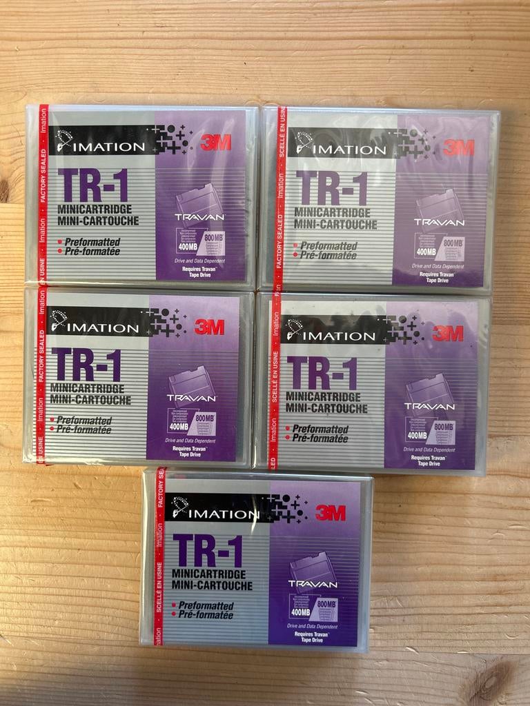 5x Imation 3M TR-1 Travan Mini-Cartridge 400MB/800MB, Computers en Software, Harde schijven, Nieuw, Server, Intern, Ophalen of Verzenden