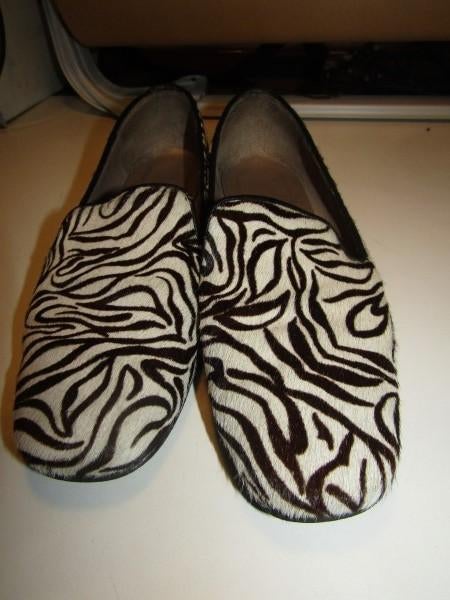 G020 ANNEMARIE mt 40 loafers instappers animal print leder, Bruin, Instappers, Ophalen of Verzenden, Zo goed als nieuw