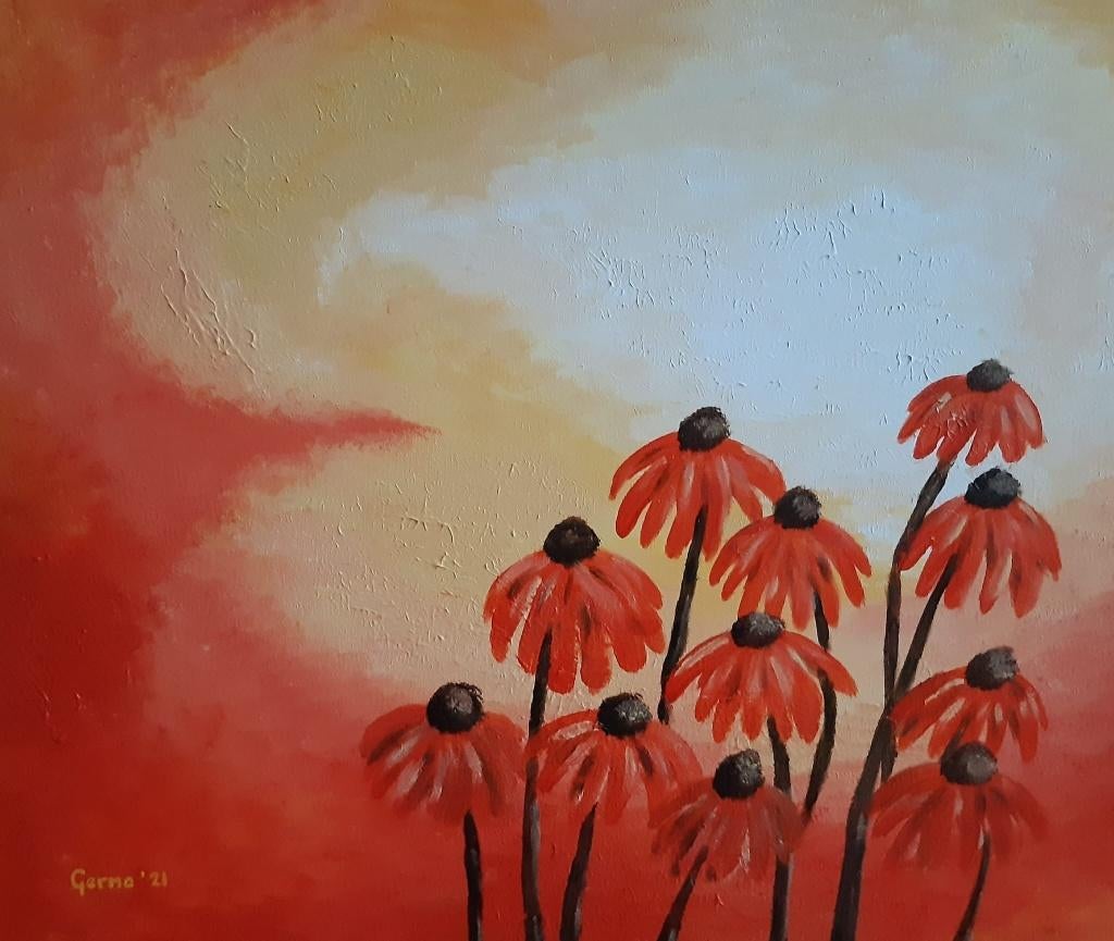 Zelf geschilderd op doek met acryl, Ophalen