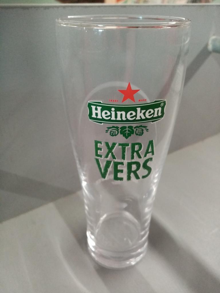 Heineken bierglas achteropdruk, Ophalen of Verzenden, Nieuw, Glas of Glazen, Heineken