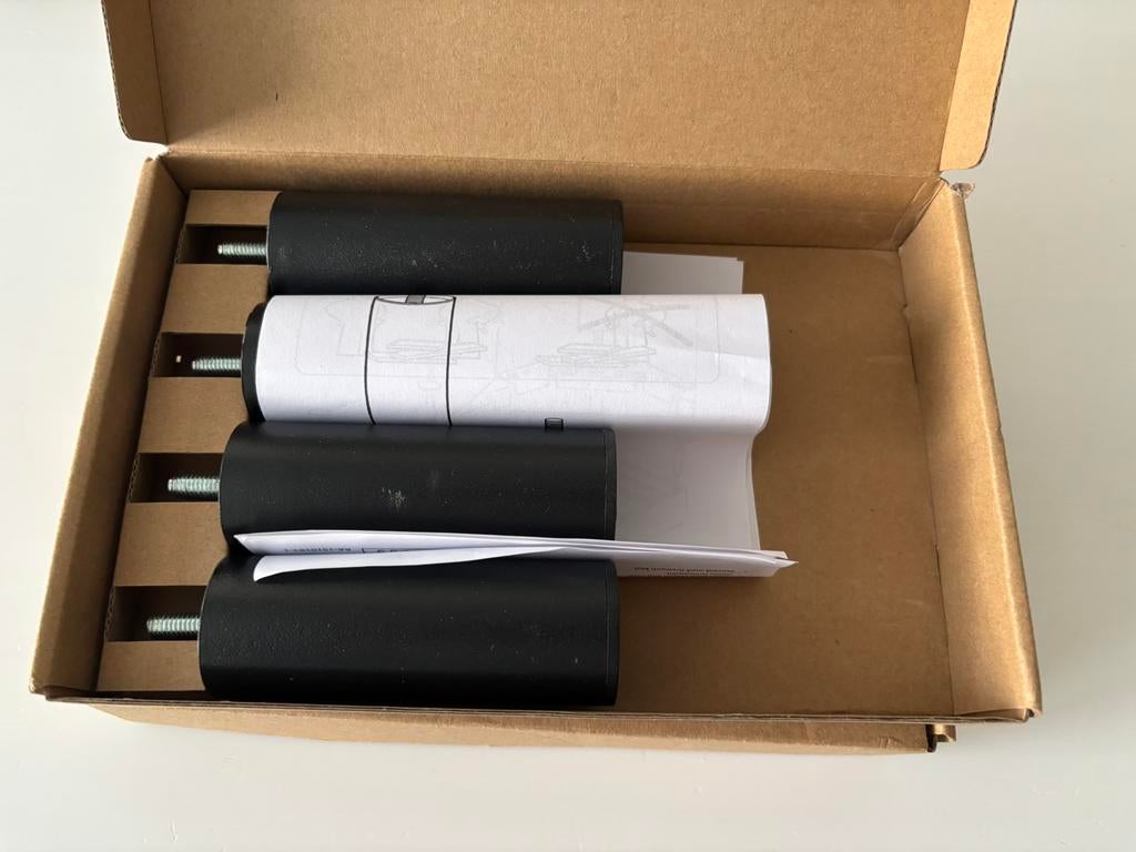 8 Ikea Bjorli Zwarte Bedpoten 10cm, 2 dozen, Ophalen, Eenpersoons, Zwart, Zo goed als nieuw