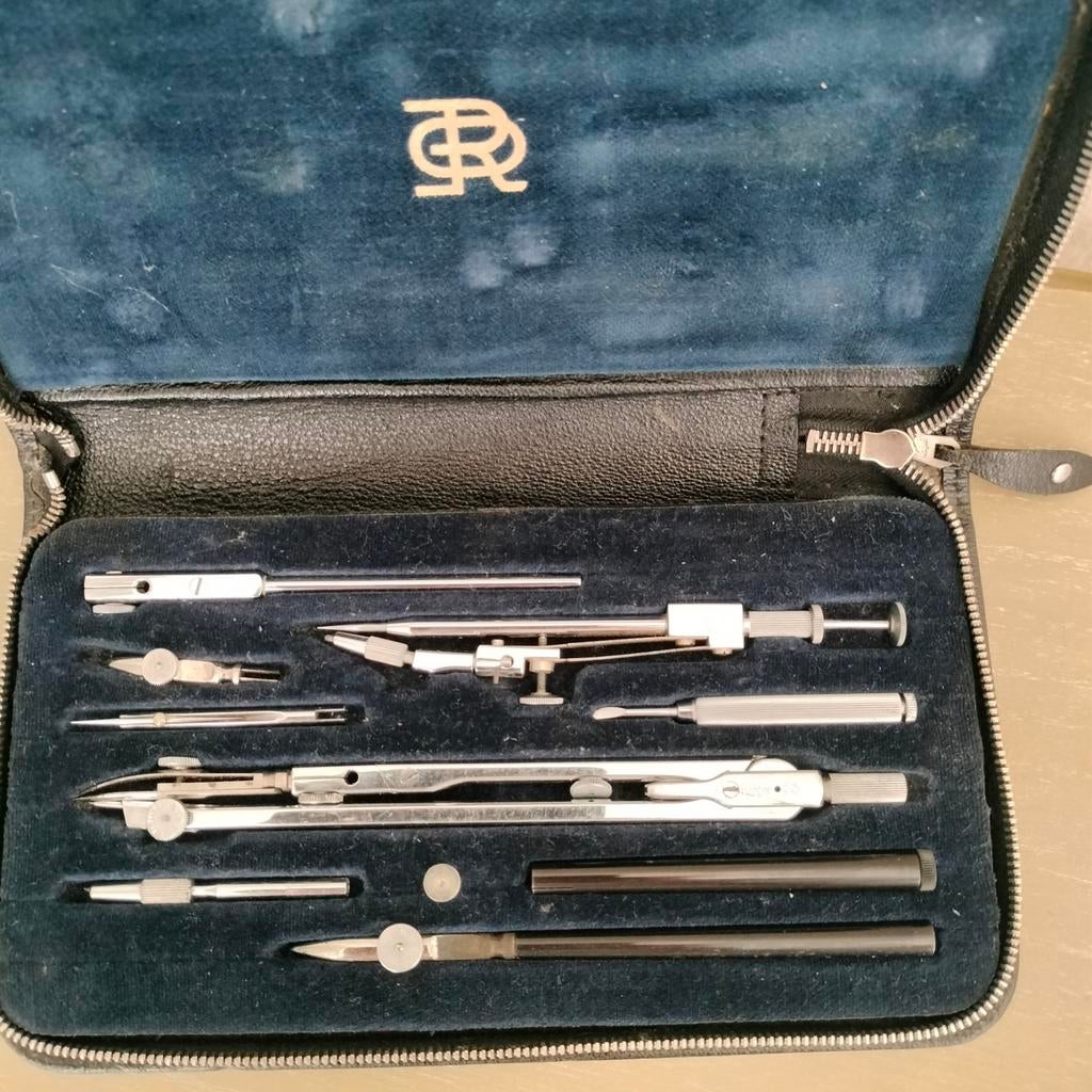 Vintage E.O. Richter Bouwkundig Tekenset, Ophalen