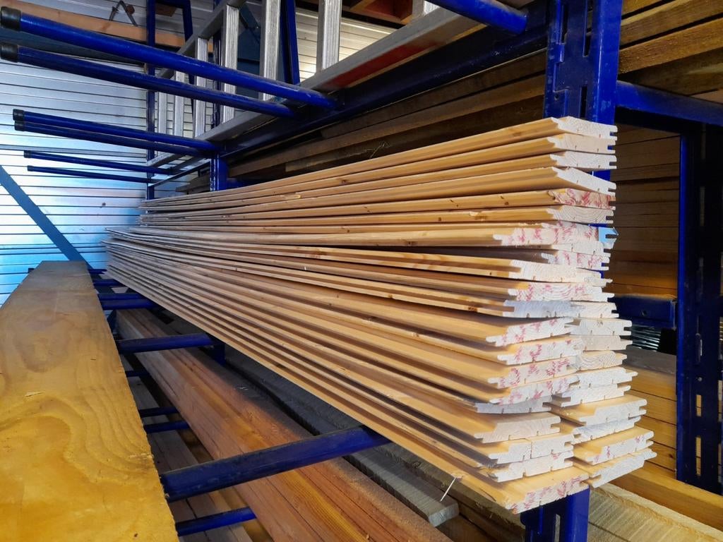 Schrootjes, B-keus, Fins vuren saunaschroten, lambrisering, Tuin en Terras, Ophalen, Nieuw, 180 tot 250 cm, Planken