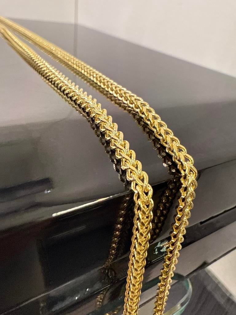 Prachtige 14 karaats gouden vossenstaart ketting, Ophalen of Verzenden, Nieuw, Goud, Goud