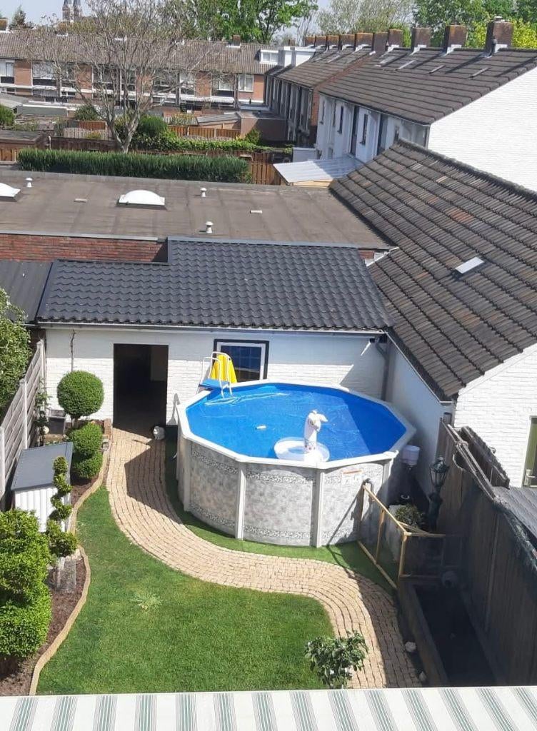 Compleet zwembad 3.60m + pomp + warmtepomp (2024)  NEW Liner, Gebruikt, Rond, 300 cm of meer, Opzetzwembad