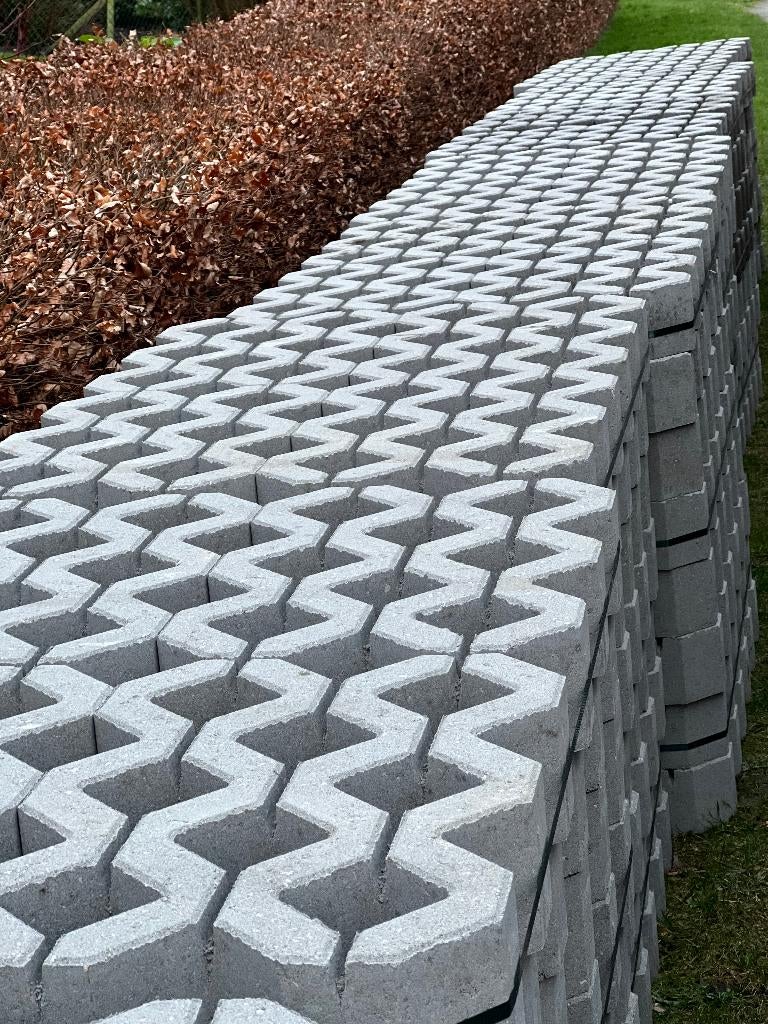 Grastegels 600x400 mm dikte 120 mm vlak of ribbel, Verzenden, Gobocon betonproducten, Nieuw, Beton