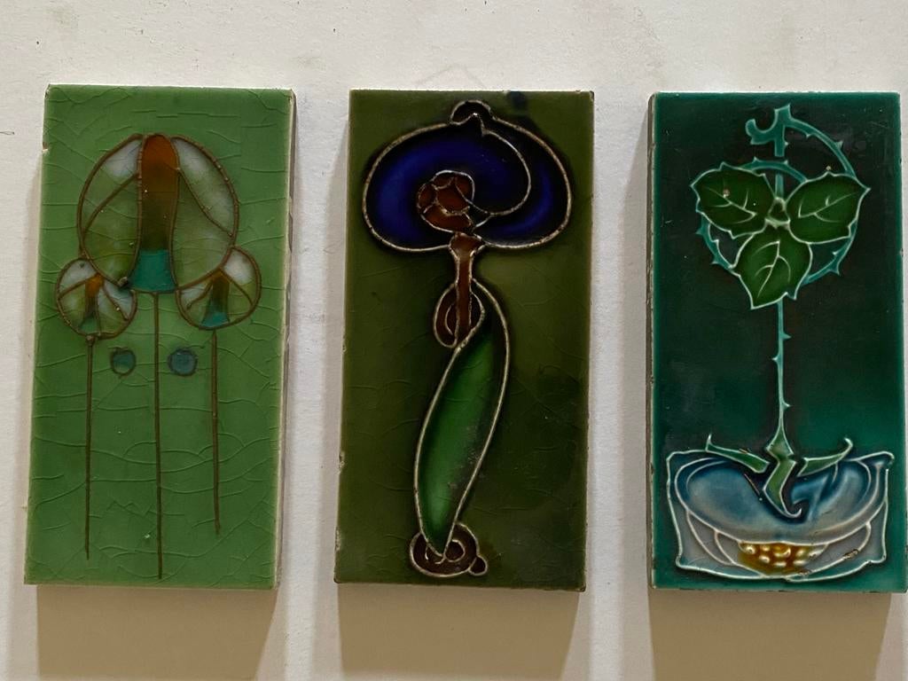 Art Nouveau wandtegels, Antiek en Kunst, Antiek | Wandborden en Tegels, Ophalen of Verzenden