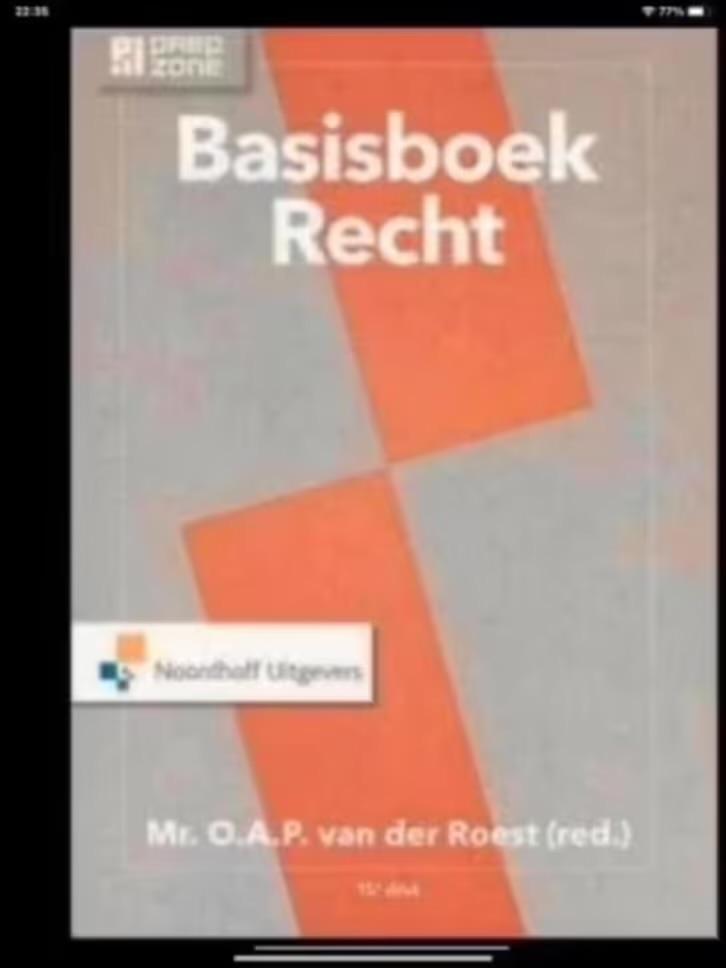 Basisboek recht, Boeken, Ophalen of Verzenden, Alpha, Zo goed als nieuw, HBO