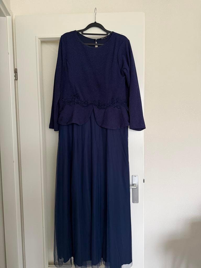 Mooie gelegenheidsjurk, Kleding | Dames, Gelegenheidskleding, Zo goed als nieuw, Overige typen, Maat 46/48 (XL) of groter, Blauw