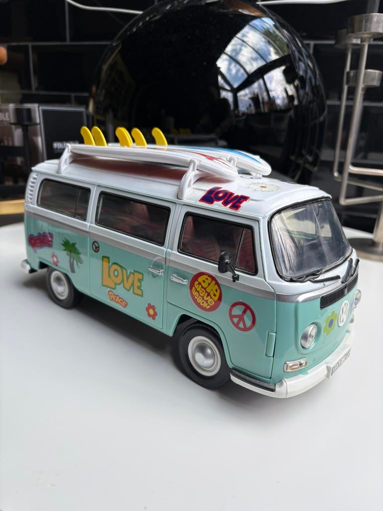 Volkswagen T2 surf versie (Dickie) 1/14, Ophalen of Verzenden, Zo goed als nieuw