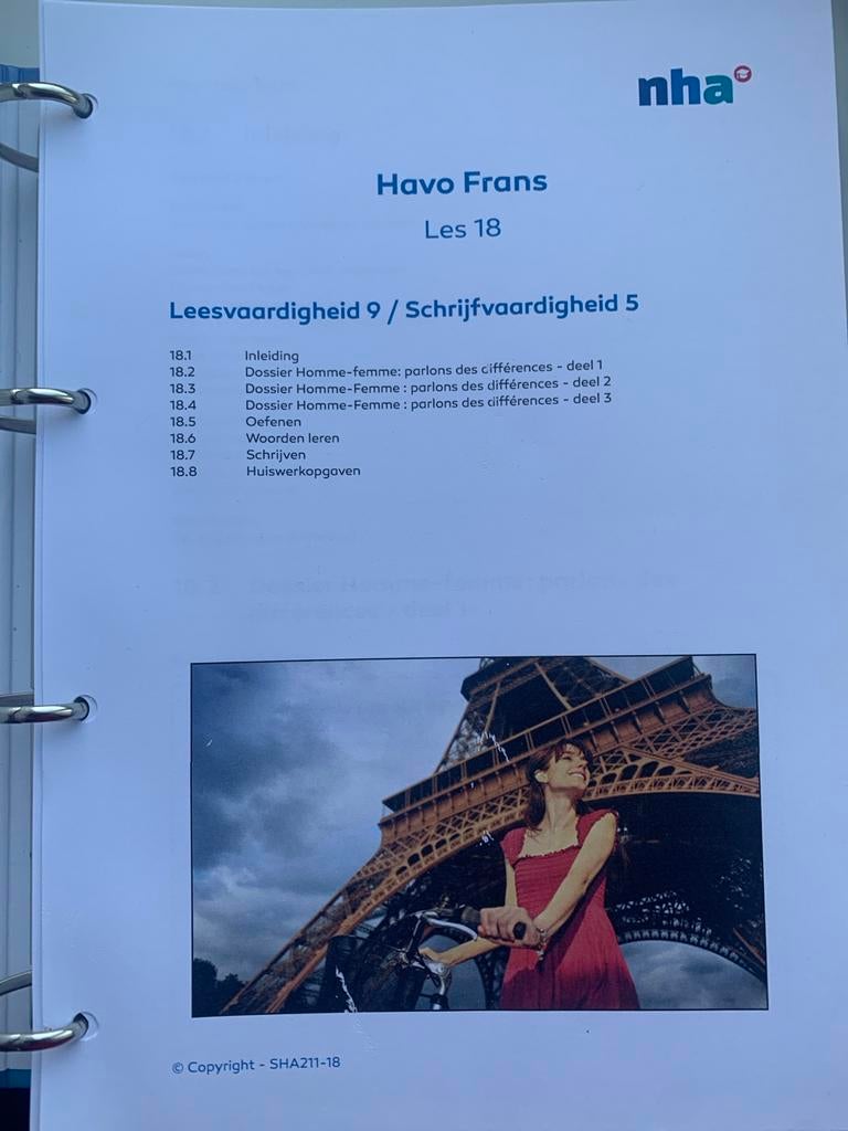 Havo Frans Les 18 - NHA Cursusmateriaal, Ophalen of Verzenden, Alpha, Zo goed als nieuw, HBO