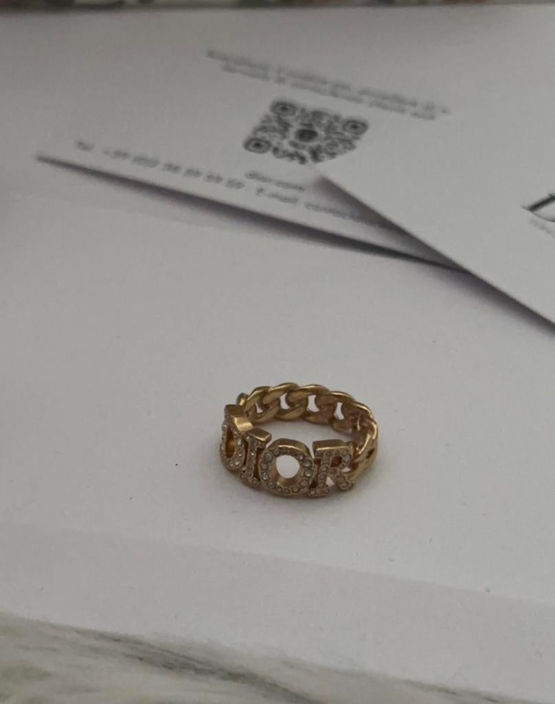 dior ring, Met kristal, Ophalen of Verzenden, Zo goed als nieuw, Dame
