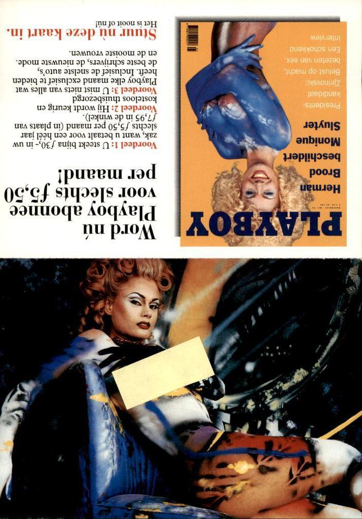 reclamekaart Playboy jaren 90, Verzenden, 1980 tot heden, Ongelopen, Overige thema's