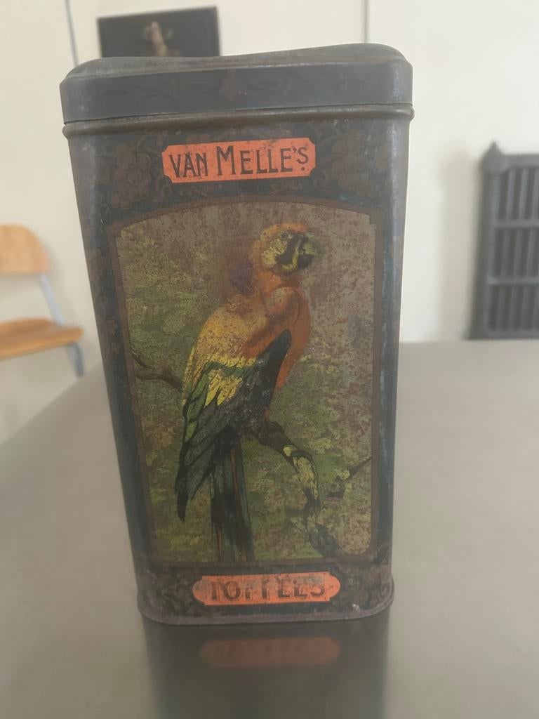 Antiek blik van Melle 28 cm hoog, Verzamelen, Blikken, Ophalen of Verzenden, Zo goed als nieuw, Overige