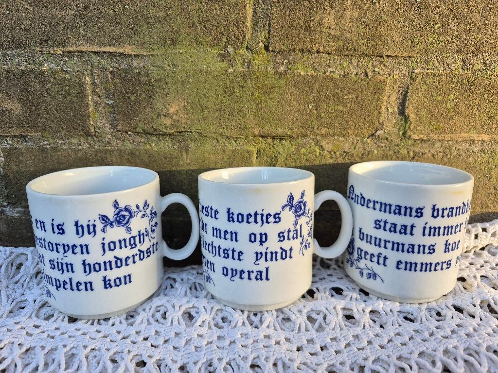 Kronester Bavaria mokken met spreuken, Overige typen, Ophalen of Verzenden, Zo goed als nieuw, Overige stijlen