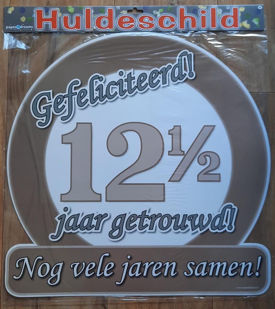 Slingers en Huldeschild   12,5 jaar getrouwd    ( Feest ), Ophalen of Verzenden, Nieuw, Versiering, Geboorte of Huwelijk