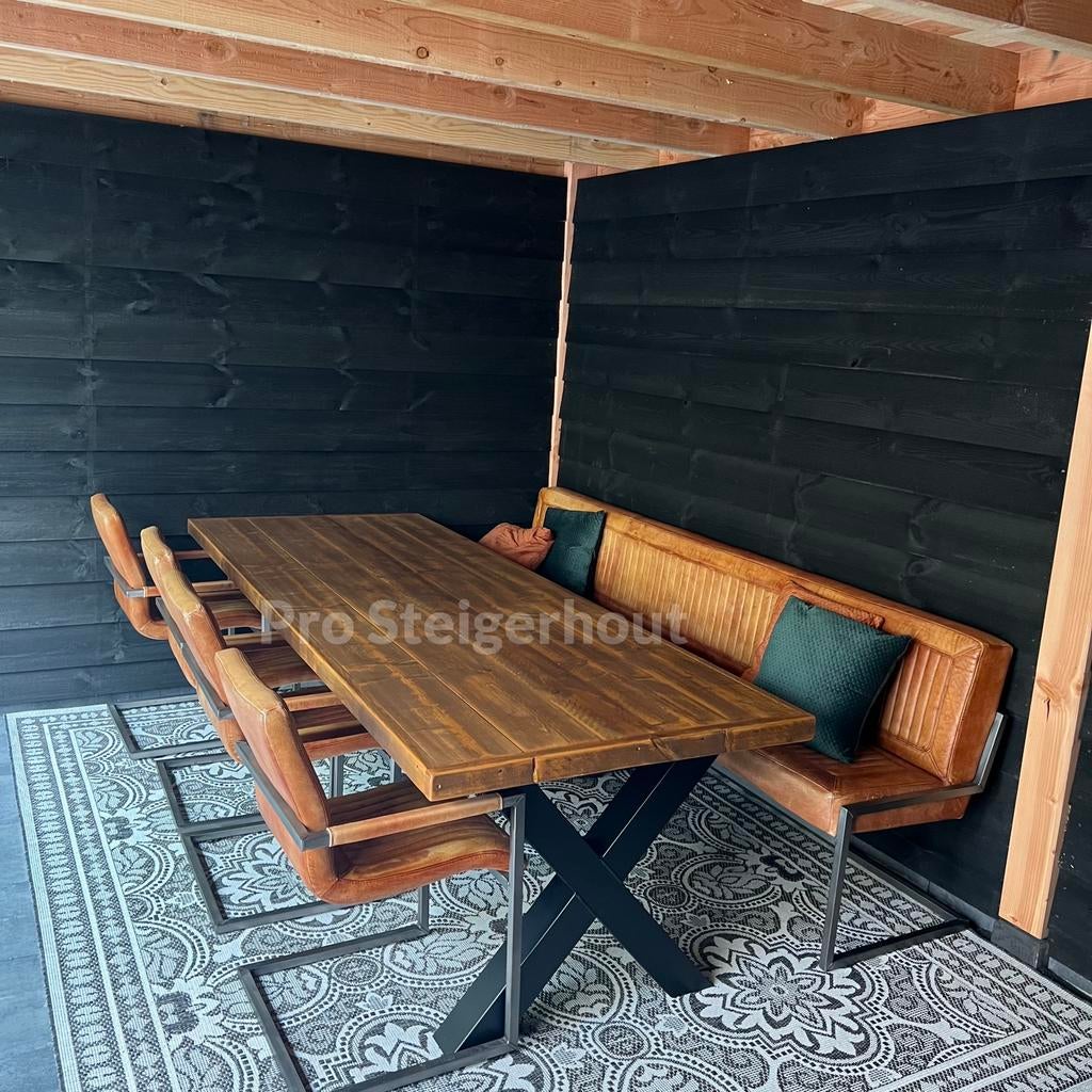 Steigerhout Tafel Eettafel Eetkamertafel Vergadertafel ACTIE, Nieuw, Ophalen of Verzenden, Industrieel, Rechthoekig