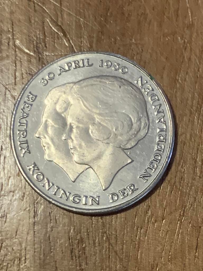 1980 Juliana & Beatrix 2 1/2 Gulden, Koningin Beatrix, Zilver, Ophalen of Verzenden, Losse munt