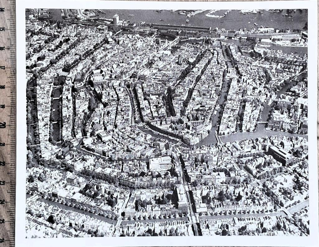 Amsterdam 1980, luchtfoto van de oude stad, Verzenden, 1980 tot heden, Gebruikt, Overige onderwerpen