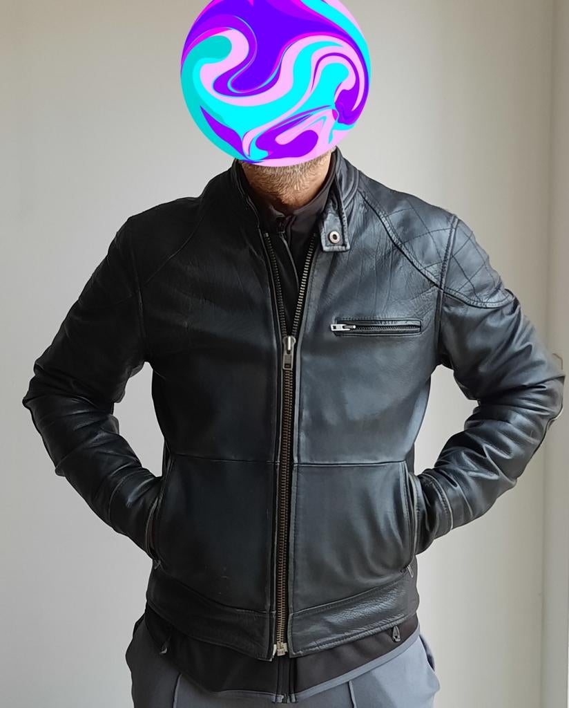 JC Rags Zwart Leren Jas - Maat M, Maat 48/50 (M), Zwart, Ophalen of Verzenden, JC Rags