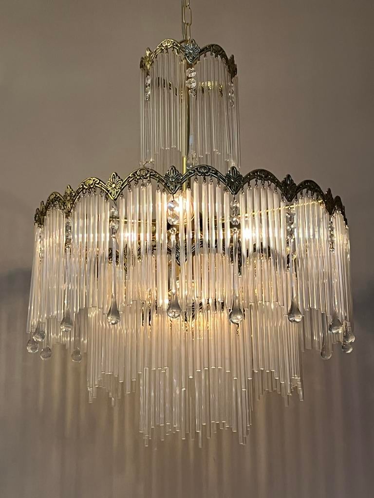 2 stuks Italiaanse staafjes kroonluchters jaren 20 stijl, Vintage, Vintage, Vintage, Ophalen of Verzenden