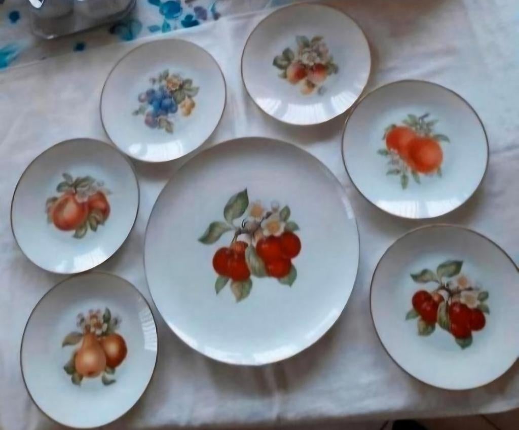 Hutschenreuther Selb LHS schaal borden fruit set, Antiek en Kunst, Antiek | Servies los, Ophalen of Verzenden