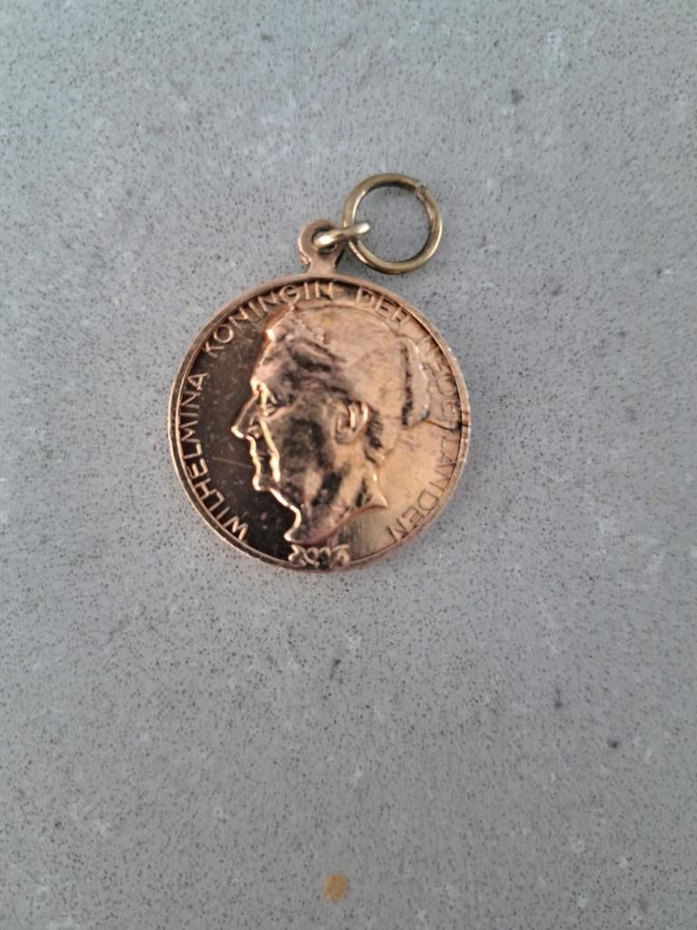 Penning 50j. Jubileum Wilhelmina, Postzegels en Munten, Ophalen of Verzenden, Overige materialen